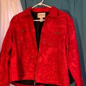 Red leather jacket